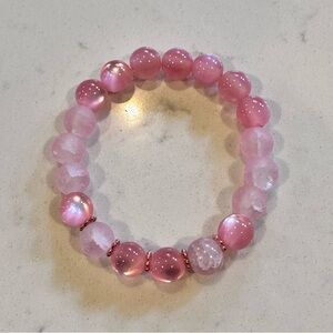 Handmade Pink Beaded Bracelet